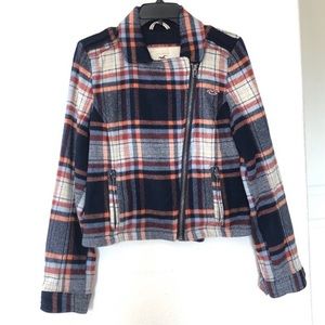 PLAID ZIP UP JACKET